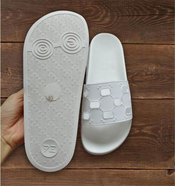 

new men women sandals designers slippers flat slides bottom slipper leather beach shoes sandal transparent jelly flip flops g90211, Black