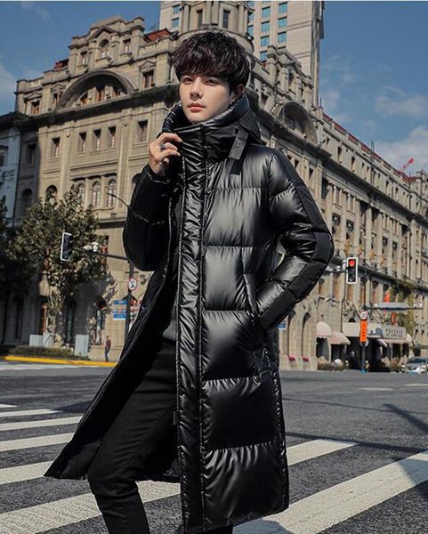 

men's down & parkas men winter parka coat mid-length clothes hooded duck jacket, Black