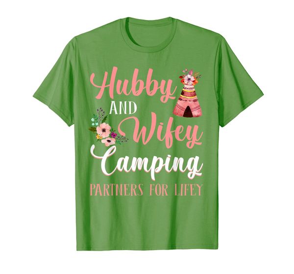 

hubby and wifey camping partners for lifey t-shirt, White;black