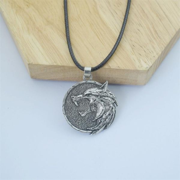 

chains wizard wolf head pendant necklace for men's jewelry, Silver