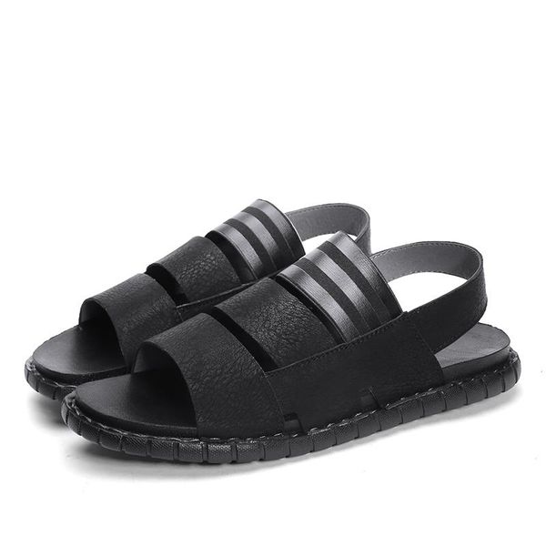 

sandals shoes 2021 praia masculina de homme geta sandal cuero sandalhas sandales sandale rubber comfort 44 plastic summer couro, Black