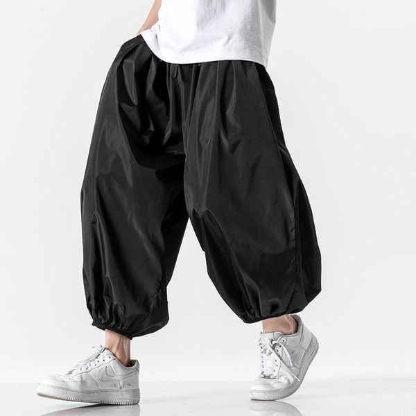 

men's pants hip hop baggy wide crotch harlan men women plus size leg trousers casual loose cross-pants xxxxxl, Black
