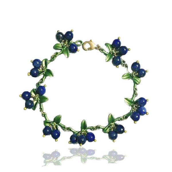 

charm bracelets csxjd fashion bracelet jewelry lapis lazuli stone paint metal chain elegant women, Golden;silver