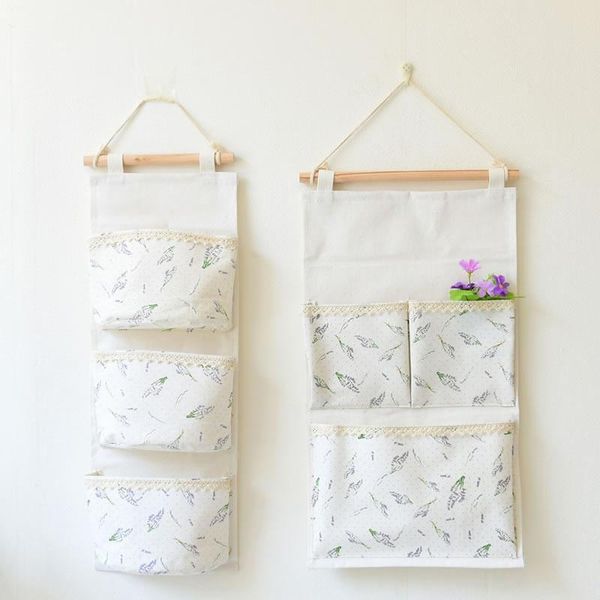 

storage boxes & bins hanging bag wall mounted wardrobe sundries container fabric cotton pouch cosmetic toys organizer