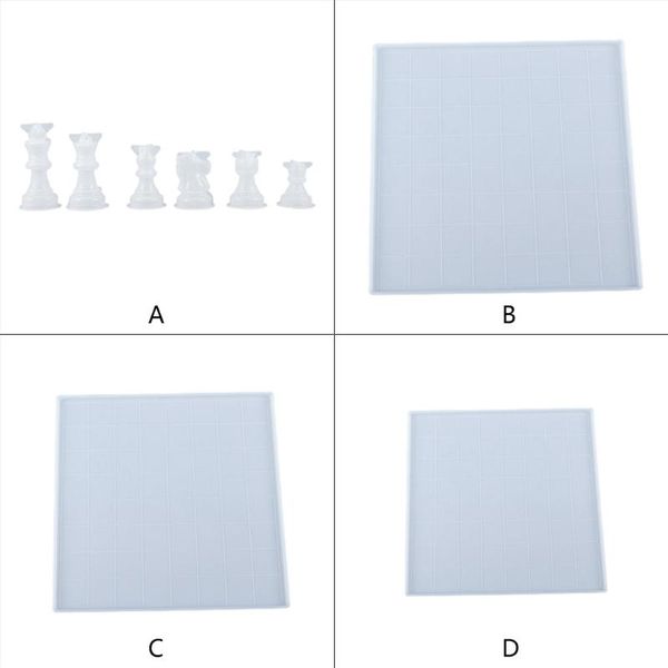

crystal epoxy resin mold international chess checkerboard casting silicone mould diy crafts making tools craft
