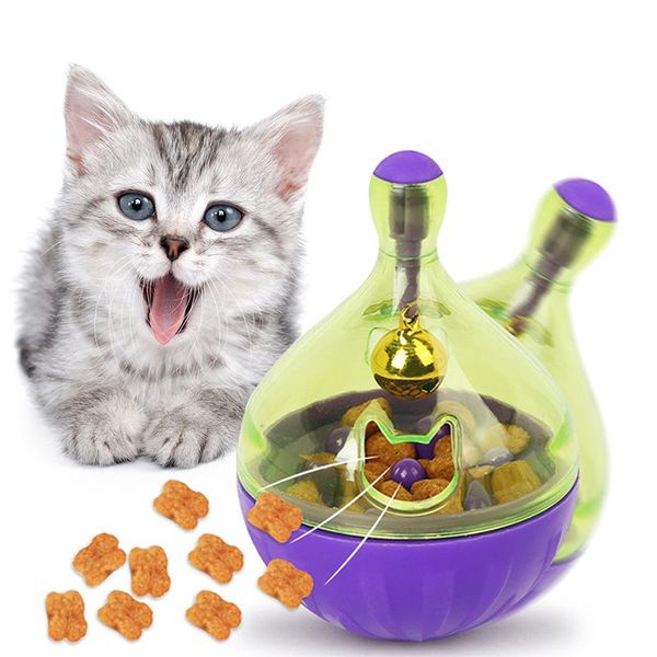 

cat toys funny pets dog interactive tumbler leakage ball animal puppy kitten playing iq training exercise bowl feeder toy bell