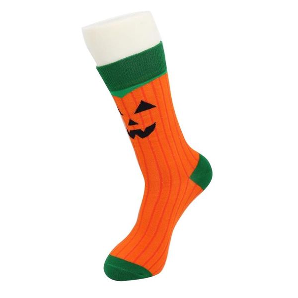 

men's socks p8db men women halloween colorful cotton crew funny cartoon bat pumpkin clown print stretchy novelty holiday hosiery, Black