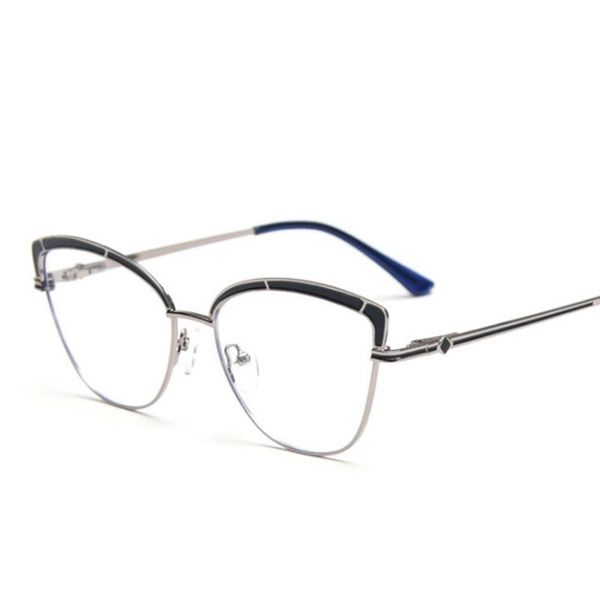 

sunglasses retro metal anti blue light optical glasses frames cat eye women fashion computer eyeglasses 50669, White;black