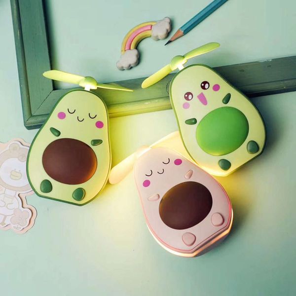 

electric fans 2020 student cute avocado mini handheld quicksand makeup mirror fan usb