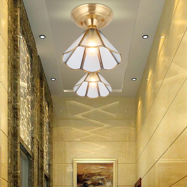 

ceiling lights american all copper corridor aisle modern minimalist home entrance cloakroom led light e27
