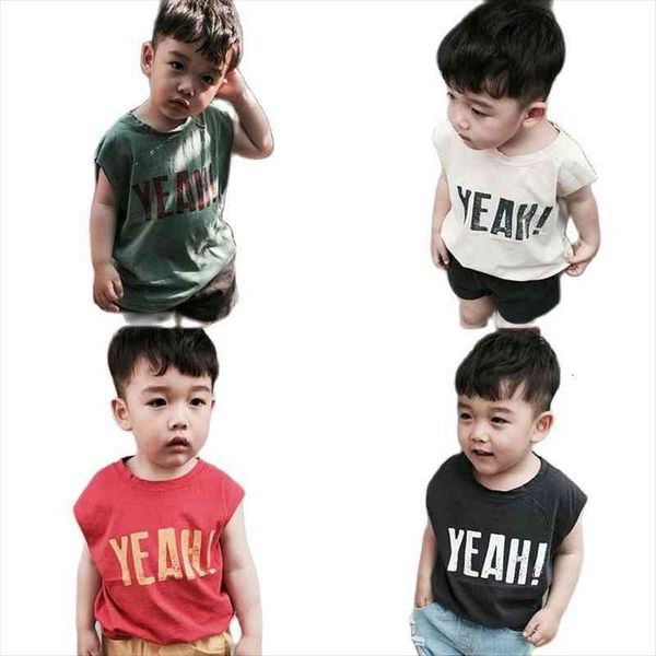 

kids korean summer childrens t shirt boy knitted sleeveless vest 1008 01, Blue