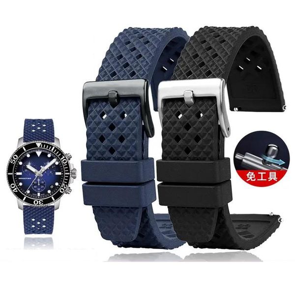 

watch bands for huawei gt2 pro watchband quick release fluororubber band 20mm 22mm black red green pin buckle suitable strap, Black;brown
