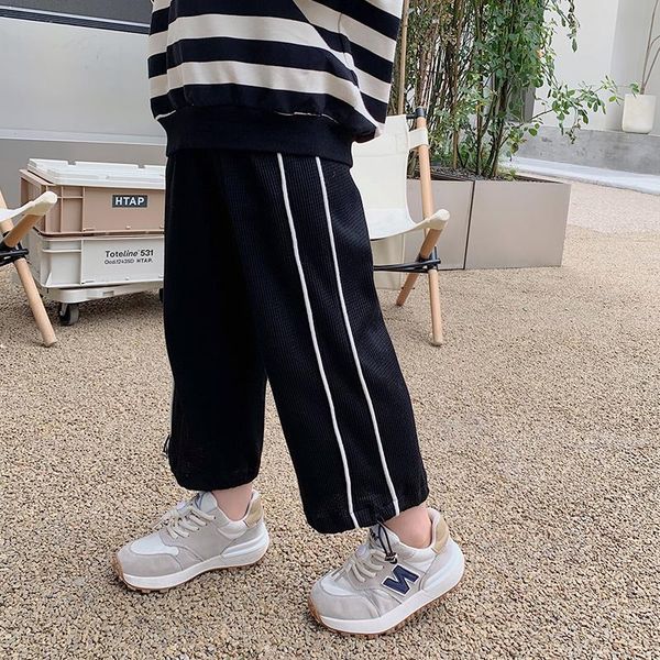 

trousers mila chou 2021 autumn kids children casual tie leg sweatpants boys girls loose sports pants oversize, Blue