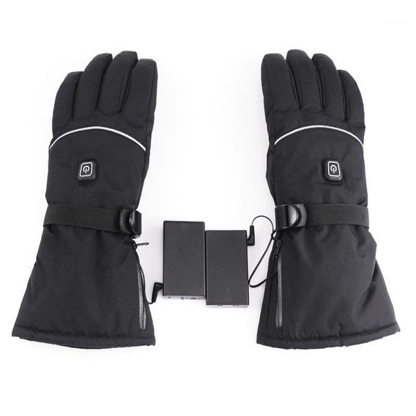 

winter heated gloves for men women, waterproof battery heating outdoor cycling motorcycle skiing camping warm1, Black