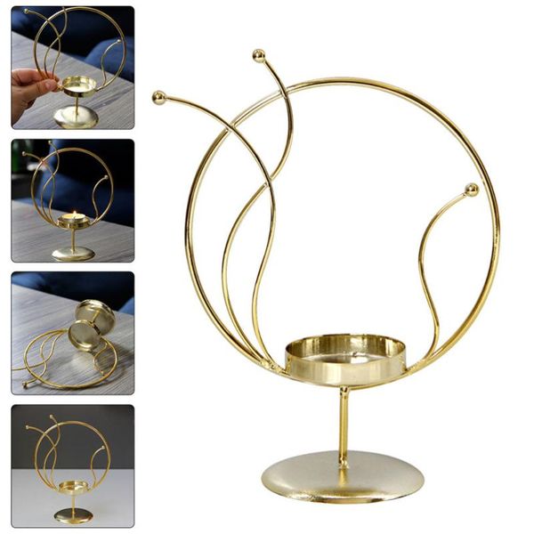 

candle holders 1pc european style metal candleholder simple modern (golden)