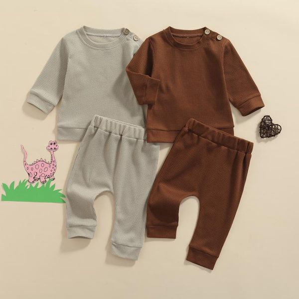 

clothing sets 2pcs baby's casual toddler girls boys pullover elastic trousers spring autumn clothes 0-24 months, White