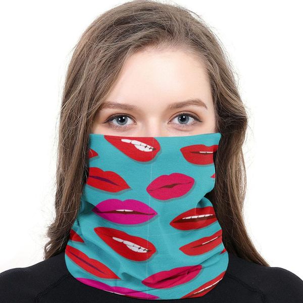 

scarves cartoon funny red lips mens ladies rectangular hijab scarf custom neck gaiter magic, Blue;gray