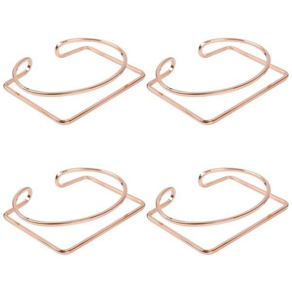 

napkin rings -6pc golden high-end triple-cornered simple nordic style buckle soft model room furniture tableware ornaments
