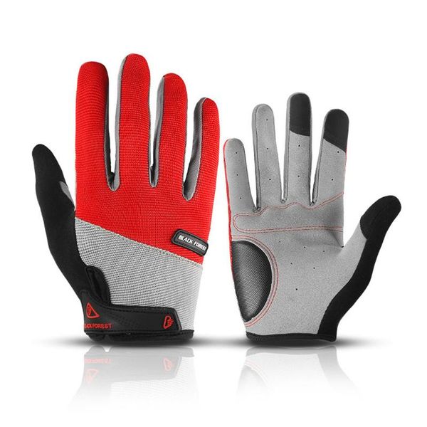 

cycling gloves mtb full finger bike absorbing sweat anti-skid sun-proof breathable summer men women riding sports, Black