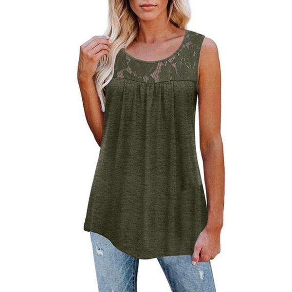 

summer women blouse lace solid color sleeveless pleated vintageÂ elegant sweatshirtÂ summer party ropa mujer women's t-shirt, White