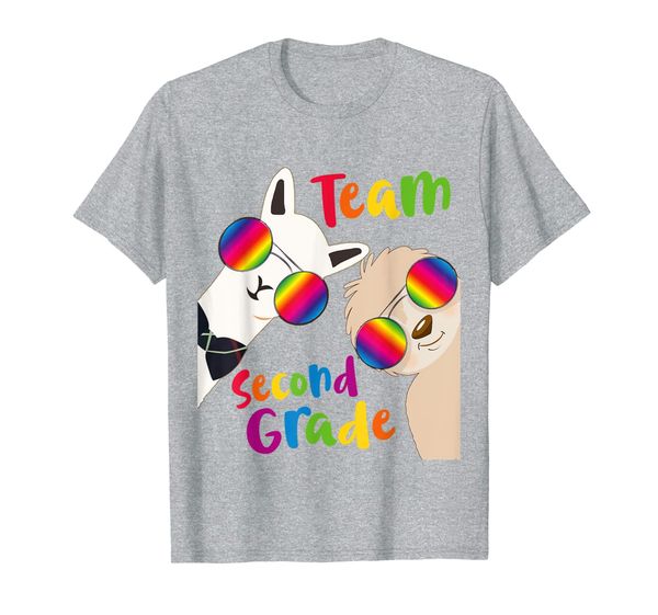 

Third 2nd Grade Team Sloth Llama School Teacher Student T-Shirt, Mainly pictures