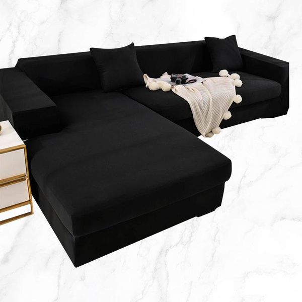 

chair covers l shape need 2 pieces solid corner sofa for living room elastic spandex slipcovers couch cover stretch towel