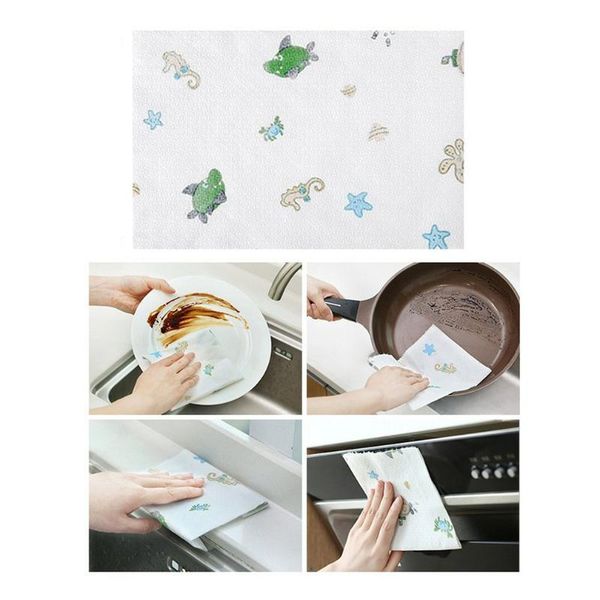 

50pcs non-woven cloth kitchen disposable cleaning dish paper towel wet and dry washable home supply
