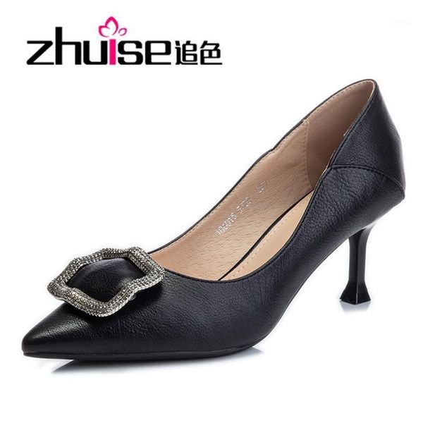 

dress shoes 6cm high heels women's thin spring 2021 casual pointed single diamond bow1, Black