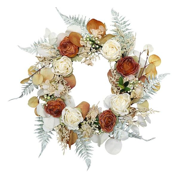 

decorative flowers & wreaths 20 inch artificial floral wreath handmade rose flower garland for front door wall window wedding home decor