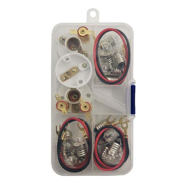 

light beads 15pcs 1.5v 2.5v 3.8v + 6pcs lamp holder 20cm electric wire mixed student lab kit package