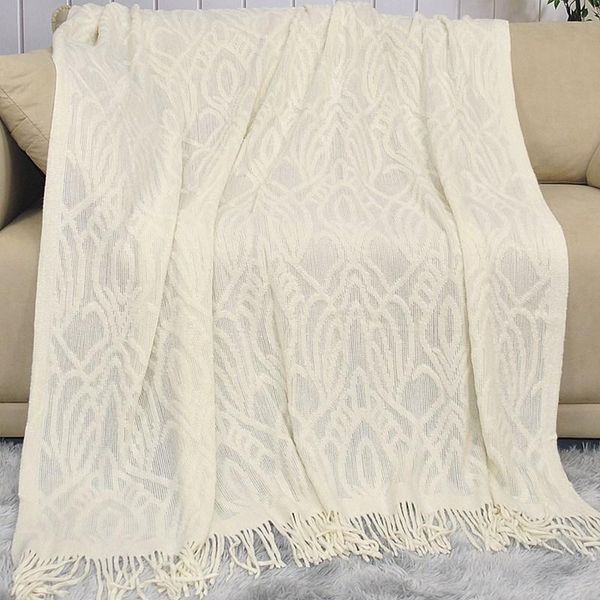 

blankets nordic style knitted sofa cover blanket with tassel home air conditioning office sleeping shawl bedside