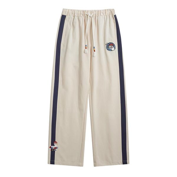 

women's pants & capris casual loose straight full-length duckling embroidered trousers spring, Black;white