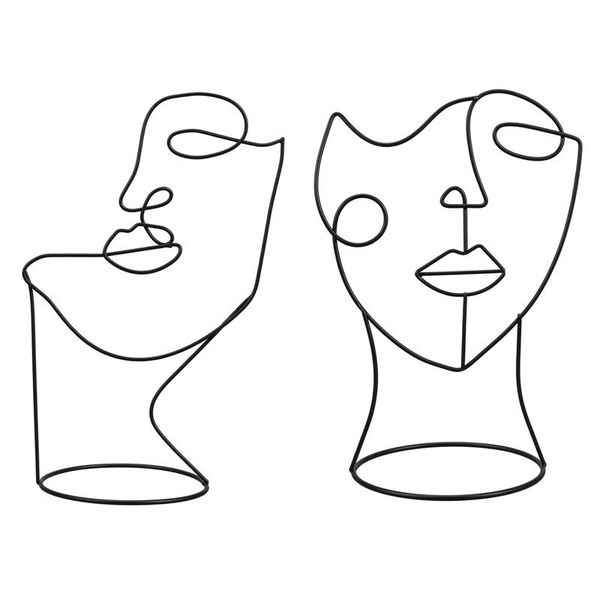 

modern decorative figure metal face art statue abstract decoration for home nordic ornament objects & figurines