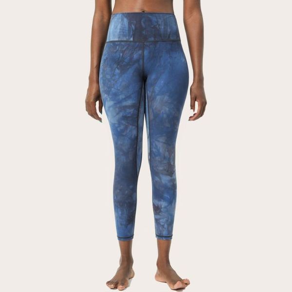 

women's leggings comfortable pretty tie-dye sports fitness seamless women print naked feeling high waist gym pants underwear clothes, Black