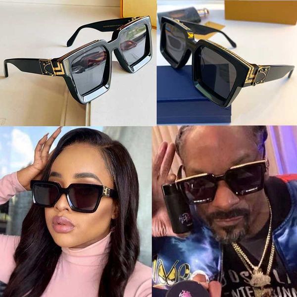 

millionaire black sunglasses for men and women square full frame vintage 1165w classic retro decorative glasses m96006wn laser temple, White;black