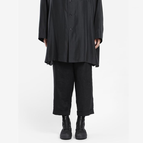 

men's pants casual straight spring and autumn black elastic waist simple loose fashion youth