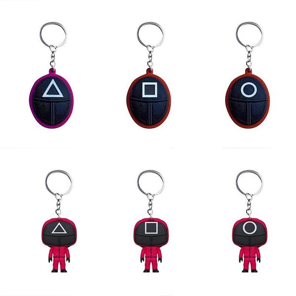 

dhl squid game popular toy tv peripheral keychain square round triangle boss various styles soldier decoration anime around wooden man penda