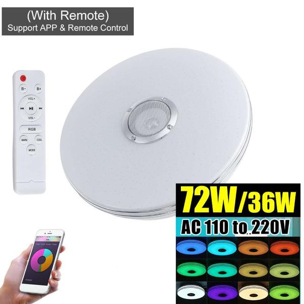 Tavan Işıkları 36W/72W RGB LED Akıllı Lamba Uzaktan Kumanda Uygulaması Müzik Işığı Ev Yatak Odası Oturma Odası Aşağı