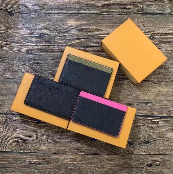 

designer men women card pack wallet coin bags leather classic letters flowers p folder bag 3 colors, Brown;gray