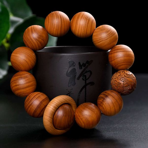 

strands yabo running ring bracelet 2.0 taihang old material 108 cypress buddha bead men and women's jewelry gift, Black