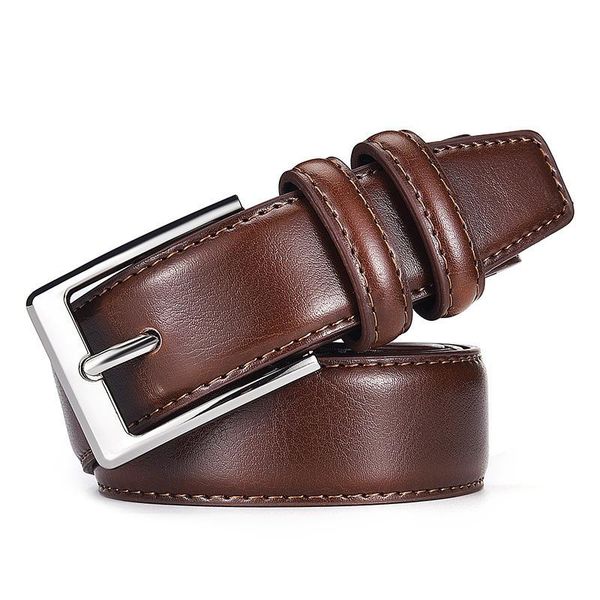 

belts casual genuine leather luxury strap male for men fashion classice vintage pin buckle cow belt, Black;brown