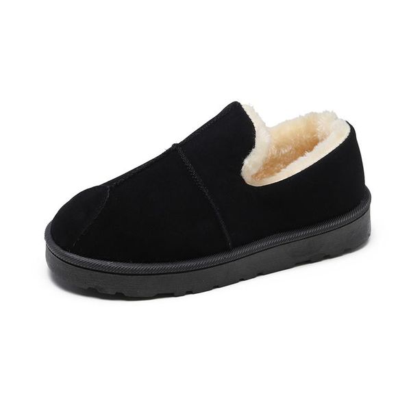 

slippers women's shoes winter plus velvet warm snow boots fashion flat cotton, Black
