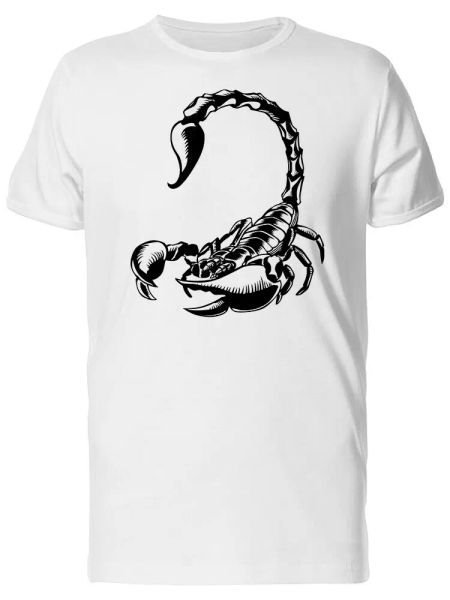 

hand drawing of a scorpion men's tee -image by shutterstock, White;black