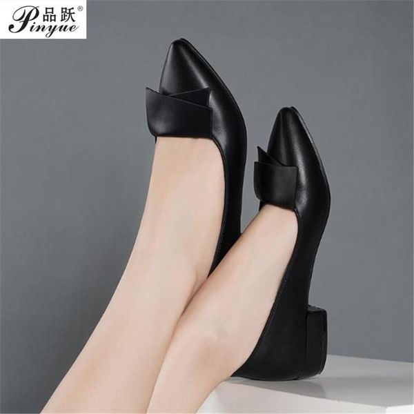 

dress shoes spring summer designer heels women large size pumps brand genuine ladies luxury fashion party, Black