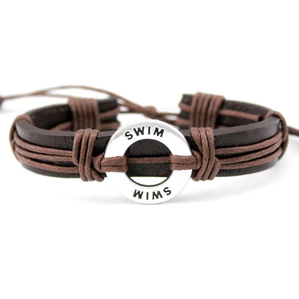 

charm bracelets swim lacrosse soccer football volleyball hockey golf calisthenics basketball leather women men jewelry, Golden;silver