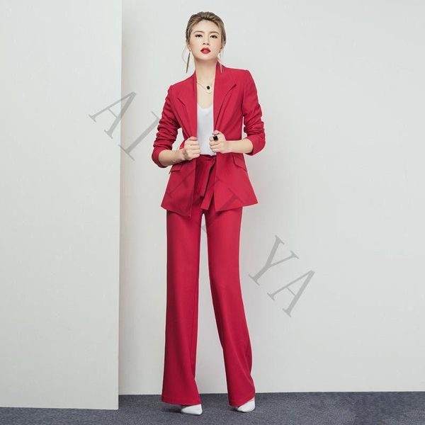 

office uniform designs women formal pant suits for weddings evening party custom made elegant suit women's two piece pants, White