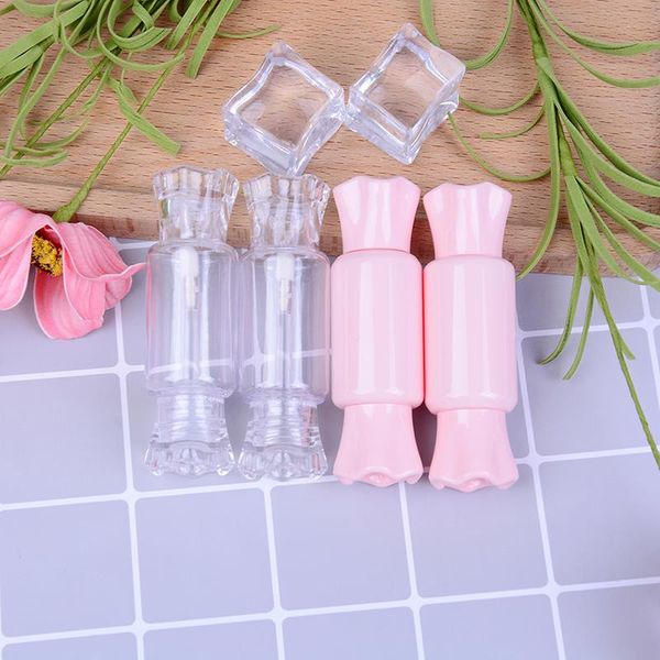 

1pcs clear portable 3.9ml cute empty candy shape lip gloss tube lovely liquid lipstick refillable container storage bottles & jars