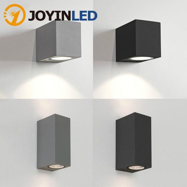 

waterproof indoor outdoor led wall lights up down gu10 lamp surface mounted cube garden porch light