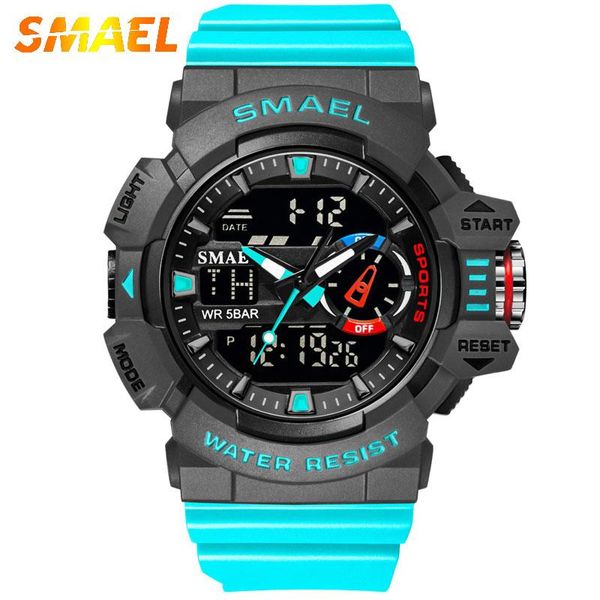 

military watch with 50m waterproof men sports watches male fashion clock electronic digital display wristwatches 2021, Slivery;brown