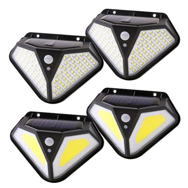 Lampada a luce solare ricaricabile 50COB LED Sensore di movimento PIR impermeabile Sicurezza Lampade solari Lampade da parete di emergenza per esterni